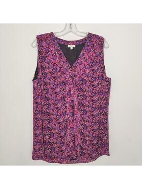 Laura Plus Floral Sleeveless Ruffle Blouse Size 14 Floral